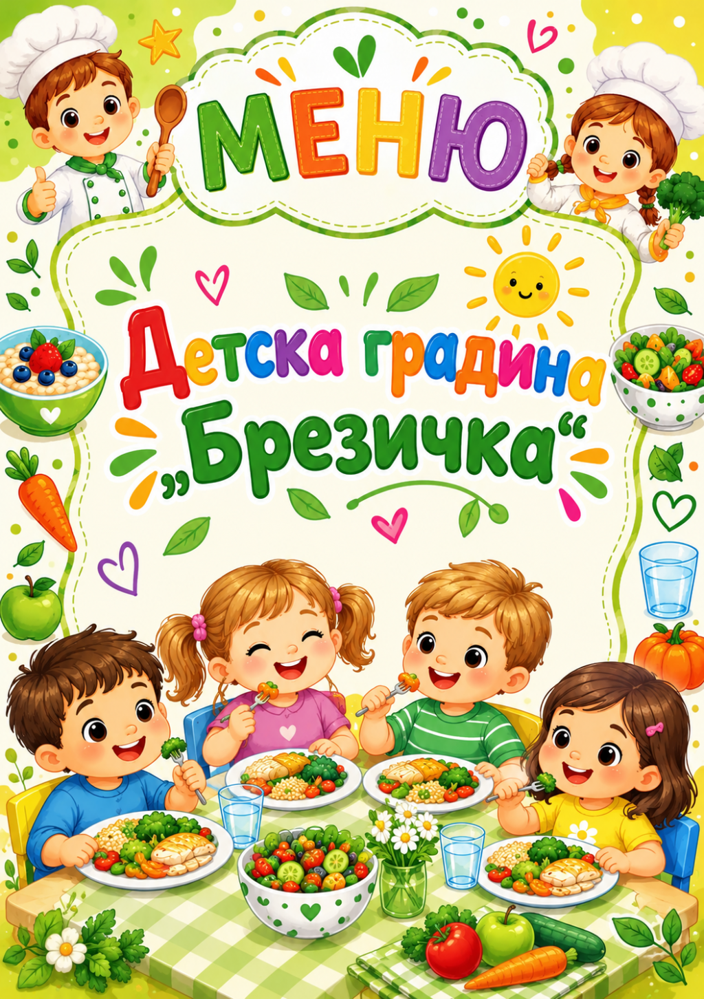 Седмично меню - ДГ Брезичка - Гоце Делчев